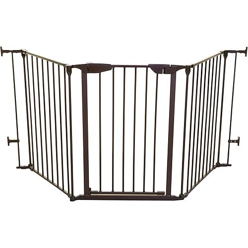 Dreambaby Newport Adapta Baby Gate - Use at Top or Bottom of Stairs - for Straight, Angled or Irregular Shaped Openings (Brown)