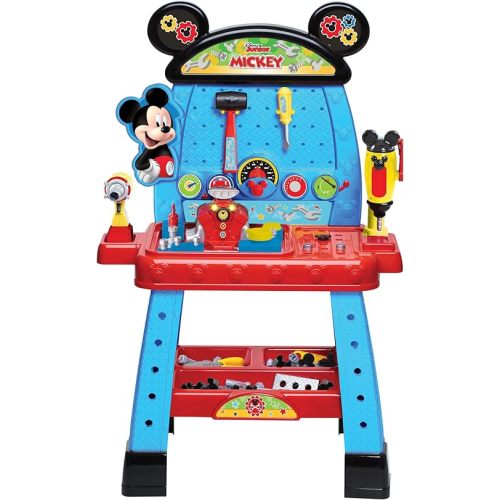 Disney Junior Mickey Mouse Funhouse Workbench, 43-piece Kids Construction Tool Set, Kids Toys for Ages 3 Up, Amazon Exclusive by Just Play