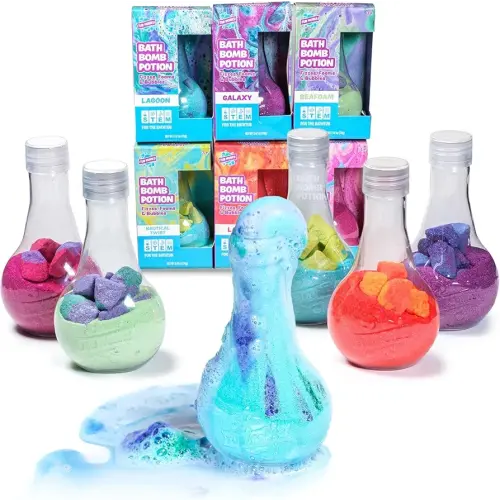Tub Works® Kids Bath Bomb Potion™ Bath Toy, Variety 6 Pack | Nontoxic | Fizzes, Foams & Bubbles with an Eruption of Color | Interactive Bath Bombs | Fun Science Toddler Bath Toys
