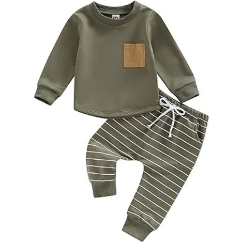 Imcute Baby Boy Fall Winter Outfits Casual 2PCS Pants Set Long Sleeve Sweatshirt Tops and Drawstring Sweatpants Joggers