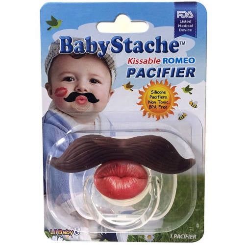 BabyStache Brown Kissable Romeo Pacifier