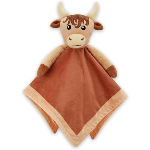 Highland Cow Baby Security Blanket for Boys-Cow Baby Lovey-Baby Boy Nursery Stuff-Gift for Newborn Boy Baby Shower
