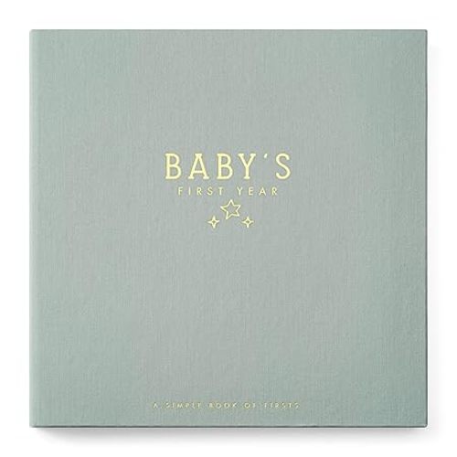 Lucy Darling Baby Memory Book, Luxury Baby First Year Book & Photo Album for Baby Boy/Girl, Keepsake Baby Books & Journals, Gender Neutral Memories & Milestone Book, Pregnancy Gift - Celestial Skies