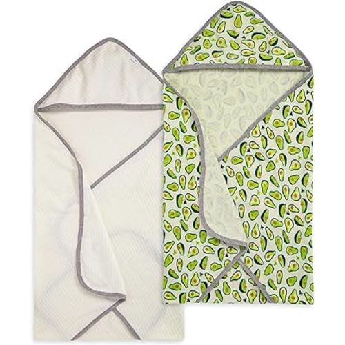Burt's Bees Baby - Hooded Towels, Absorbent Knit Terry, Super Soft Single Ply, 100% Organic Cotton