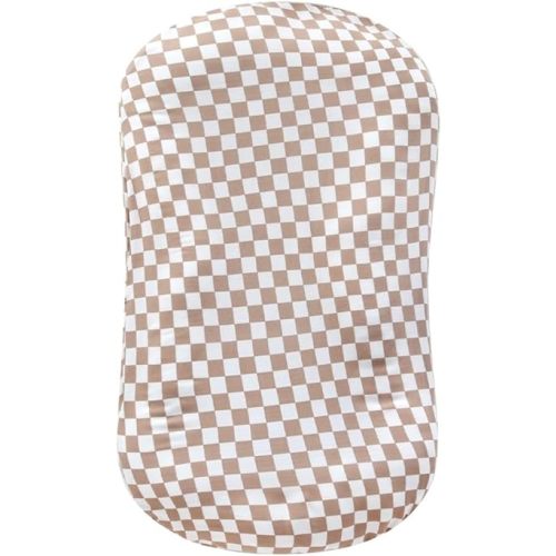 LifeTree Muslin Baby Lounger Cover Neutral, Newborn Slipcover Lounger Cover for Boys Girls Infant, Soft 70% Viscose from Bamboo and 30% Cotton, Cover Only, Checkered Pattern