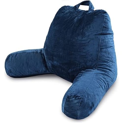 Milliard Reading Pillow with Shredded Memory Foam, Large Adult Backrest with Arms, Back Support for Sitting Up in Bed with Washable Cover (Sit up Pillow)