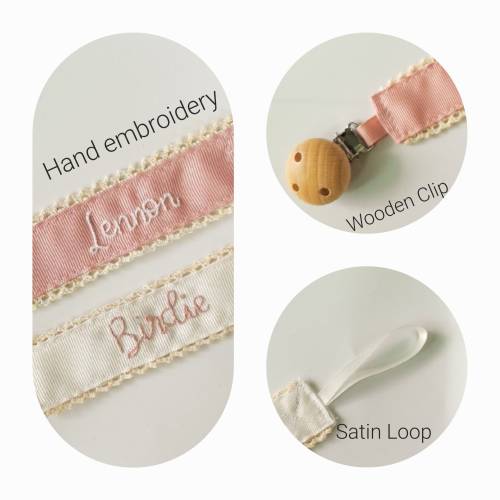 Embroidered Pacifier Clip