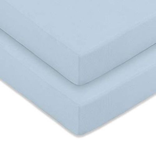 Comfy Cubs Fitted Crib Sheet – 100% Cotton Baby Crib Mattress Sheet For Boys And Girls - Pack Of 2 - Blue