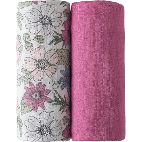 Swaddle Blanket, Ultra Soft and Breathable Receiving Blanket, Newborn Swaddle Wrap for Boys & Girls, 36 x 40 inches, 2 Pcs