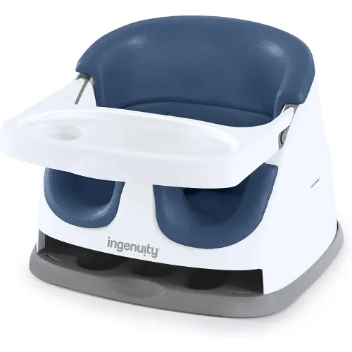 Ingenuity Baby Base 2-in-1 Booster Feeding and Floor Seat with Self-Storing Tray - Night Sky