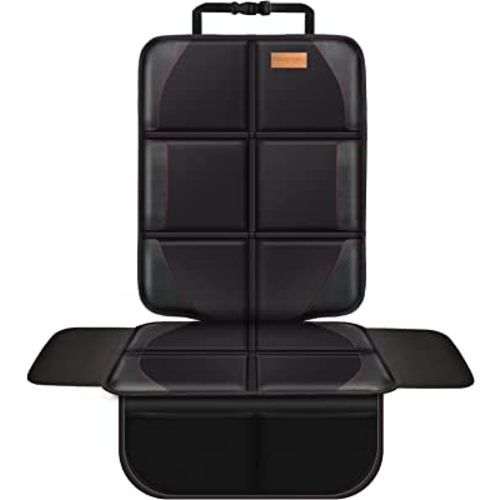 Car Seat Protector for Child Car Seat, Water and Stain Protection Car Seat Cover with Thick Padded + Storage Bag, 1-Park Leather Seat Prevents Seat Marks/Pet Anti-Slip, Sedan SUV Truck（Black，1）