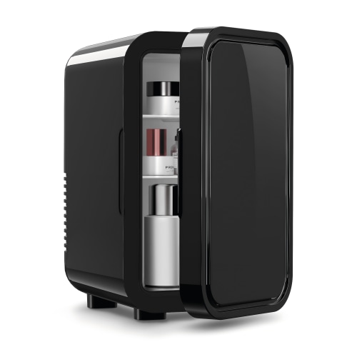 Mini Fridge, 6 Liter/8 Can 110V AC/DC Portable Thermoelectric Cooler Refrigerators for Bedroom, Skincare, Beverage, Office, Dorm Room and Car, Black
