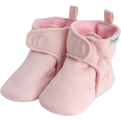 Gerber Baby Fleece Lined Wrap Fasten Non Skid Soft Slipper Booties