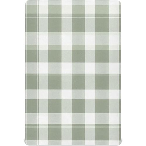 Caikeny Fitted Crib Sheet for Boys Girls Sage Green Plaid Baby Crib Sheets Bassinet Sheets Crib Mattress Bed Sheets for Toddler Newborn Infant 52 X 28 in