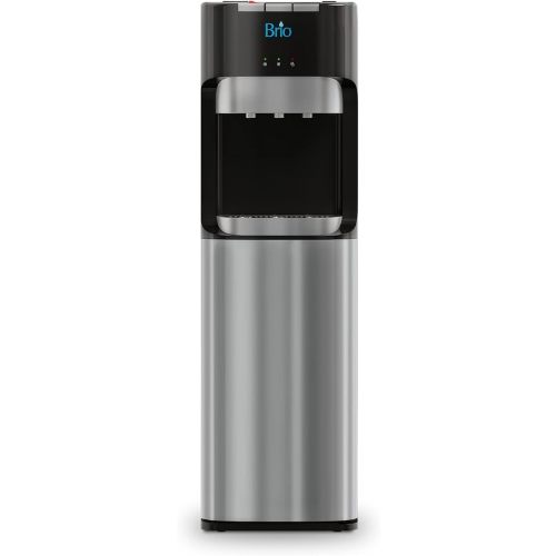 Brio Bottom Loading Water Cooler Dispenser for 5 Gallon Bottles - 3 Temperatures with Hot, Room & Cold Spouts, Child Safety Lock, LED Display with Empty Bottle Alert, Stainless Steel