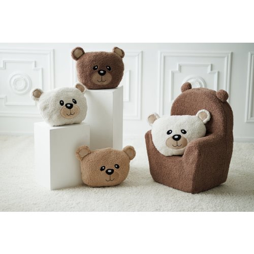 Teddy bear shaped cushion for kids, Woodland nursery decor