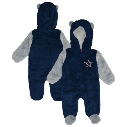 Newborn & Infant Dallas Cowboys Outerstuff Navy Stay Napping Fleece Bunting Full-Zip Sleeper