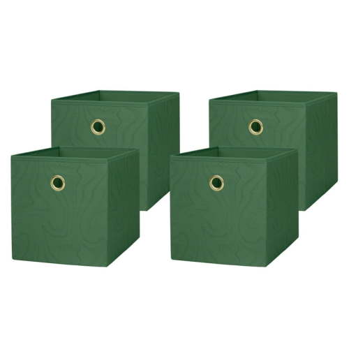 Mainstays Collapsible Fabric Cube Storage Bins (10.5" x 10.5"), 4 Pack, Green Sage Swirl