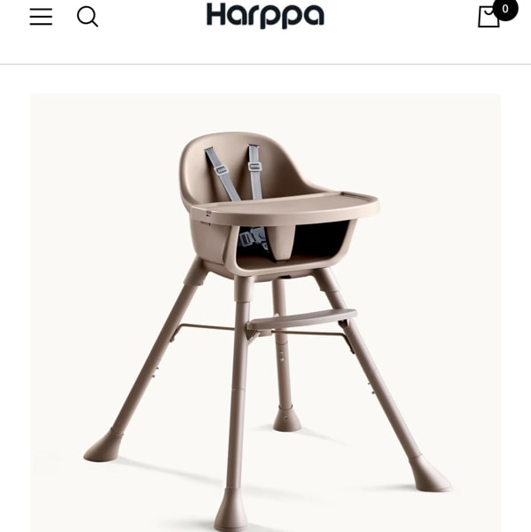 HARPPA Caspio Lite 2-in-1 Toddler Feeding Chair & High Chair | Dual-Layer Adjustable Tray, Easy to Clean Seat Pad & 3-Level Adjustment. Made for Everyday Family Moments.