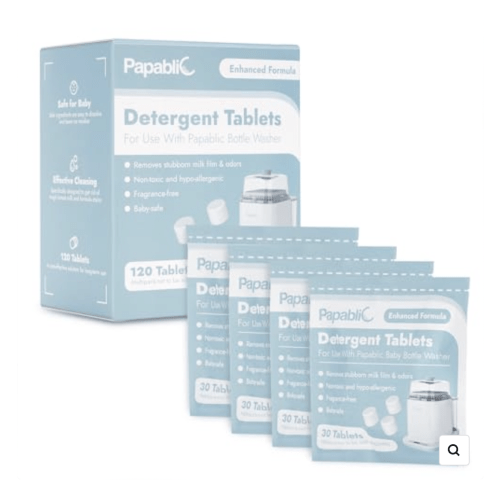 Papablic Official Detergent Deepclean Tablet for Papablic Baby Bottle Washer, 120 Count