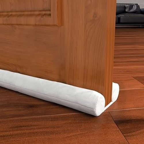 Door Draft Stopper,Draft Stopper for Bottom of Door,Front Door Draft Stopper Weather Stripping, Door Draft Blocker,30-36" Under Door Draft Stopper,Door Sweep Soundproof (Large White)