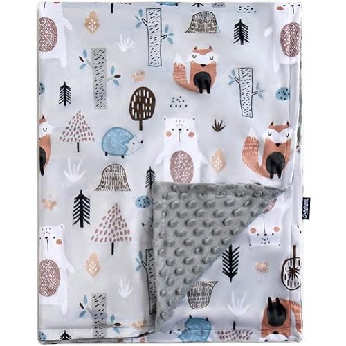 QSTEHEML Baby Blanket Neutral,Super Soft Minky Blanket Unisex, Baby Gifts for Girls Boys,Double Layer with Dotted Backing, Newborn Blankets for Crib Stroller(Fox, 30 * 40inch)
