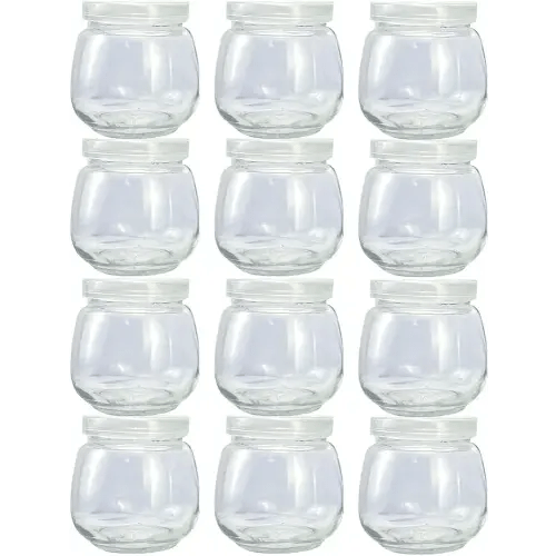Baby Food Storage Containers,12 Baby Food Containers with Lids,4 oz Glass Baby Food Jars,Small Snack Containers for Toddlers,Thickened Baby Food Storage Containers for Infant & Baby Food (4 oz)