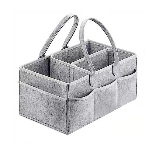 Baby Diaper Caddy Organize,Nursery Basket Set,Boys Girls Nursery Storage Bin,Large Nursery Tote with Removable Compartments,Car Organizer for Diapers and Baby Wipes Newborn Essentials (Ordinary)