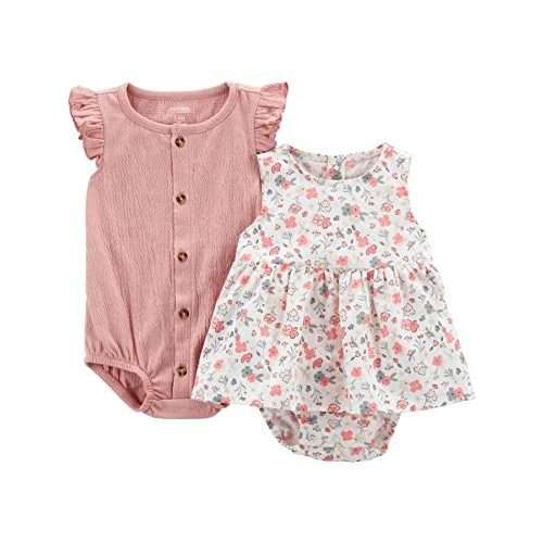 Simple Joys by Carter's baby-girls 2-pack Sleeveless Rompers