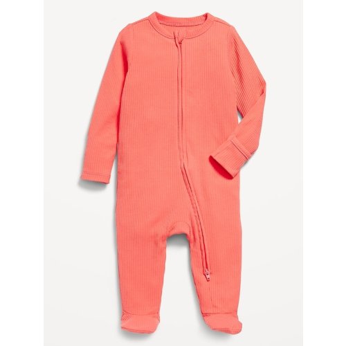 Ribbed 2-Way-Zip Sleep & Play Footed One-Piece for Baby