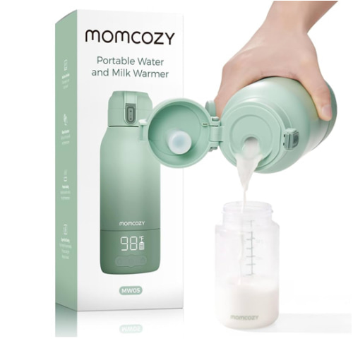 Momcozy Portable Milk Warmer for Travel – Dual Heating Modes for Breast Milk & Water, Portable Bottle Warmer with Fast Heating & Long Battery Life, 17 Ounces Large Capacity to Meet Your All-Day Needs