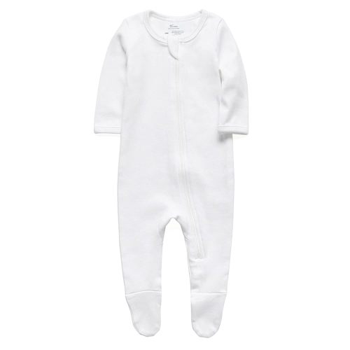 O2 BABY Baby Boys Girls Organic Cotton Zip-Front Sleeper Pajamas, Footed Sleep 'n Play