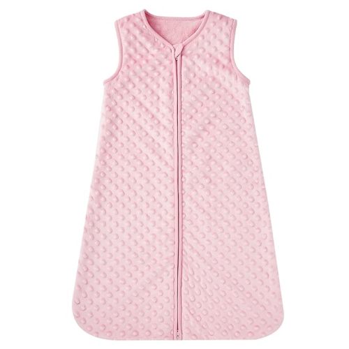 DaysU Baby Sleep Sack with Soothing Dots TOG 2.5, Sleeveless Baby Wearable Blanket 18-24 Months with 2-Way Zipper, Plush Sleeping Bag for Toddler, Pink