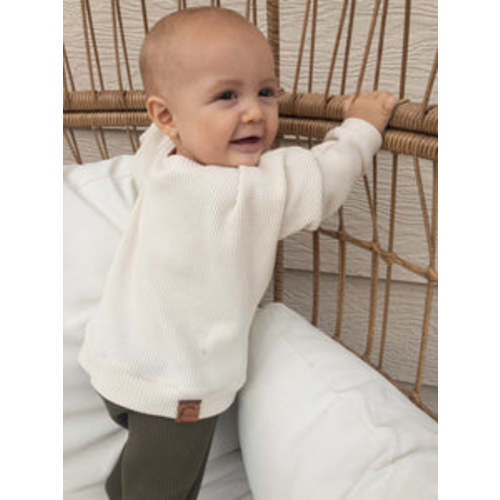 Organic Waffle Knit Crew Neck Pullover - Cream – Ryder + Rowan