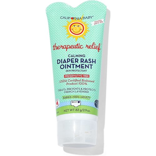 California Baby Calming Diaper Rash Cream | Zinc Oxide Ointment | 100% Bio-Based | Calming Lavender Scent | Hypoallergenic | Soothing Diaper Rash Cream For Baby | 82 g / 2.9 oz.