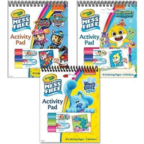 Crayola Nickelodeon Color Wonder Bundle (3 Pack), Mess Free Activity Pads & Markers, Gift for Toddlers, Coloring Set for Kids, 3+
