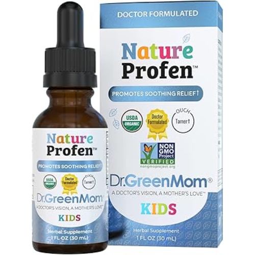 Dr. Green Mom Nature Profen Natural Relief for Infants & Kids | USDA Organic Herbal Drops for Teething, Growth Spurts, and Occasional Discomfort | Natural Child & Baby Comfort Aid