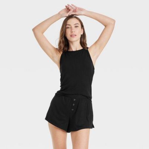 Women's Ribbed Tank And Shorts Pajama Set - Auden™ Gray 1x