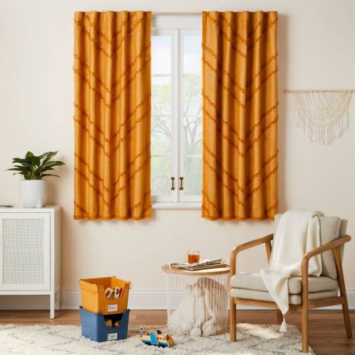 84" Blackout Chevron Clip Dotted Sheer Overlay Kids' Panel Pink - Pillowfort™: Noise Reduction, Uv Protection, Energy Efficient