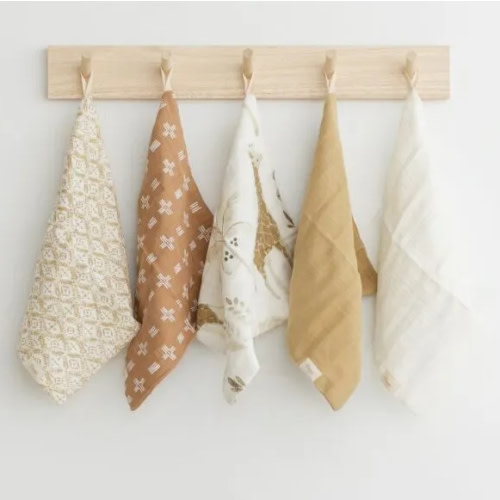Kendi Cotton Baby Washcloths - Safari Set | Crane Baby