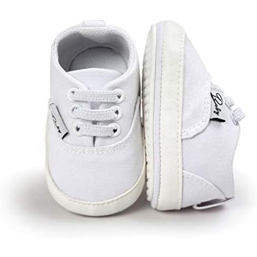 Morbido Infant Baby Boys Girls Canvas Sneaker Toddler Slip On Anti Skid Newborn First Walkers Candy Shoes for 0-18 Months