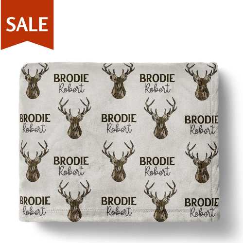 Deer Hunting Boy Baby Blanket Personalized Deer Baby Blanket Deer Baby Shower Gift Newborn Toddler Baby Hunting Gift Baby Deer Swaddle