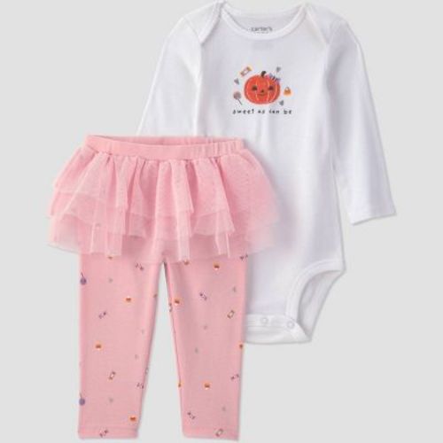 Carter's Just One You® Baby Halloween Girls' 2pc Sweet As Can Be Bodysuit and Tutu Pants Set - Pink Newborn