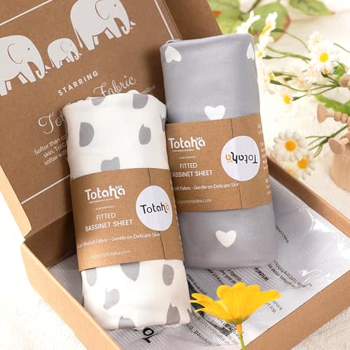 Bassinet Sheets Compatible with Baby Delight Beside Me Dreamer Bassinet, 33x20 for Baby Bedside Sleeper - Buttery Soft, Premium Stretchy Jersey Knit Sheets, 2 Pack