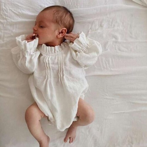 Gathered Long Sleeve Romper - Shop Online at Belle Baby | Belle Baby