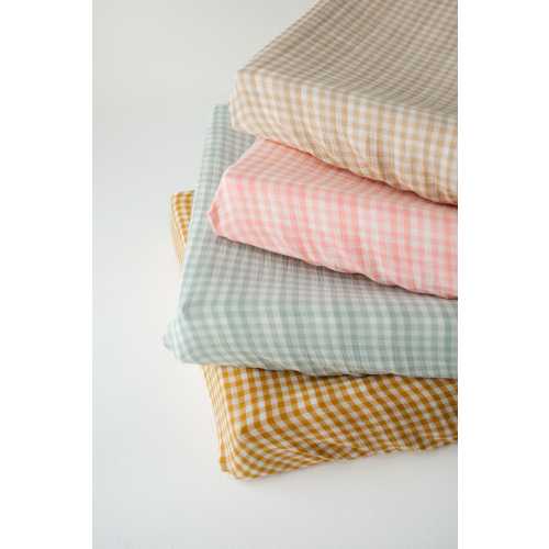 Diaper Changing Pad Gingham Matching Wet Wipes Cover Check Pattern Baby Cotton Elastic Band Muslin Soft Changing station Nursery IKEA VADRA