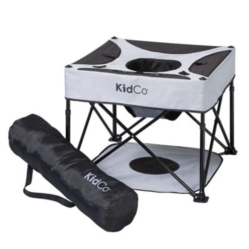 KidCo GoPod, Baby Activity Seat w/Floor Pad & Toy Holder, Adjustable Height, Midnight