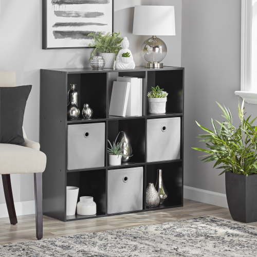 Mainstays 9 Cube Storage Organizer, Black