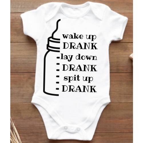 Wake Up Drank Funny Baby Onesie SVG and PNG File, Cute baby onesie svg, drinking baby onesie, Baby Onesie file for crafts, DIY baby onesie