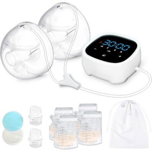CARER SPARKS Double Breast Pump Electric - Wearable Hands Free Breast Pump Closed System Portable Breast Pumps